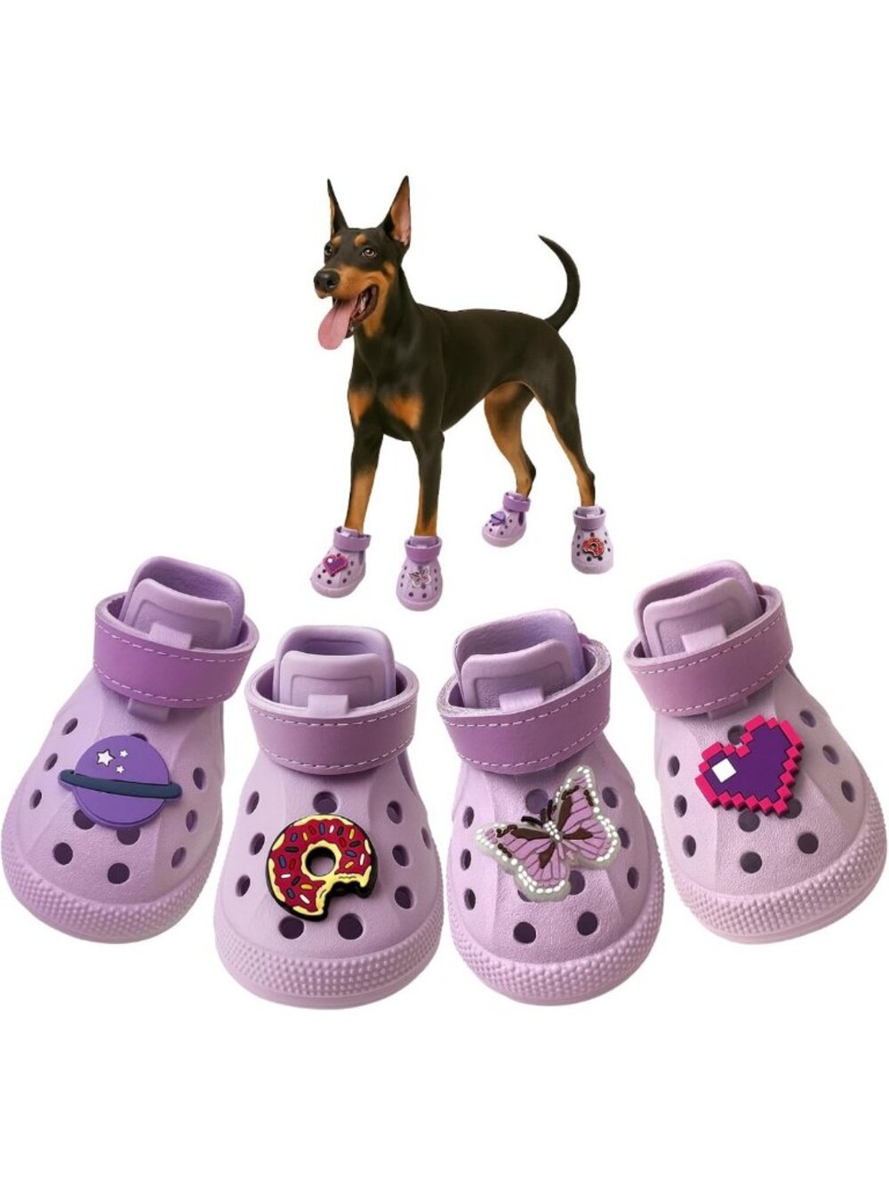 Non-Slip Waterproof Dog Sandals | Breathable Summer Booties with Adjustable